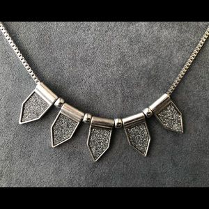 Express Gunmetal & silver tribal necklace